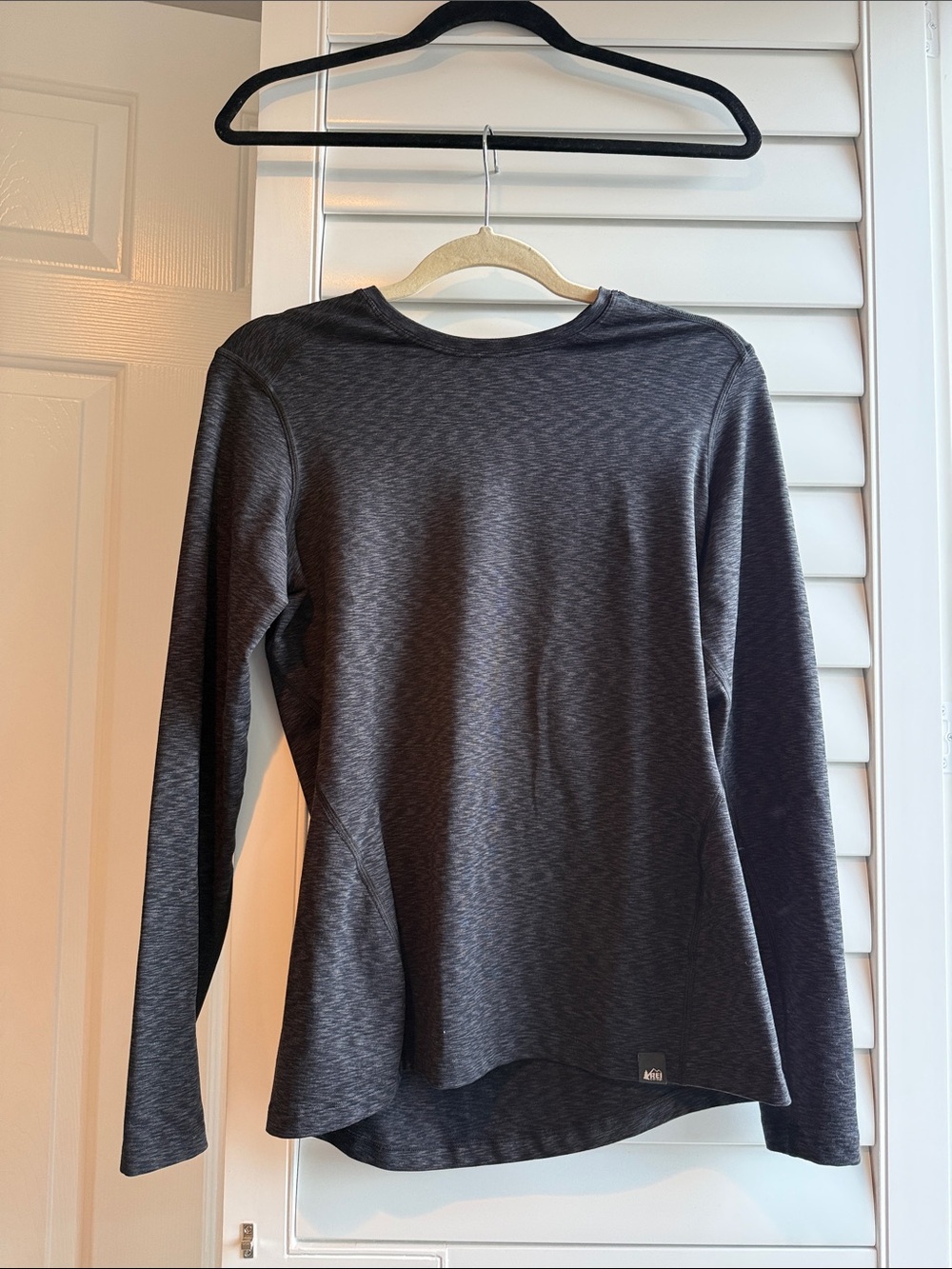 REI Women's Long-Sleeve Heathered Performance Top - Black/Gray